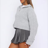 Zip Neck Knit Sweater