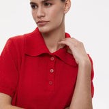 Hollow Out Polo Knit Sweater