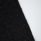 Solid Turtleneck Long Sleeve Lace Rhinestone Bodycon Mini Dress