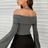 Chic Slim Fit Off Shoulder Sweater