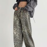 Vintage Leopard High Waist Wide Leg Pants
