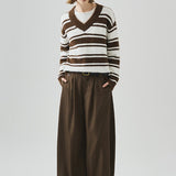 Loose Fit V Neck Knit Sweater