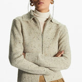 Wool Blend Short Open-Neck Cardigan
