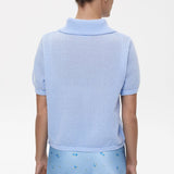 Hollow Out Polo Knit Sweater