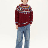Vintage Crew Neck Knitted Sweater