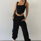 Tank Asymmetrical Hem Three Piece Set