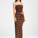 Polka Dot Strapless Bodycon Maxi Dress