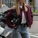 Burgundy Casual Zip Jacket