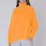 Ribbed High Neck Casual Sweater