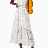Dolly Embroidered Lace Midi Bustier Dress