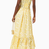 Dolly Embroidered Lace Midi Bustier Dress