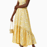 Dolly Embroidered Lace Midi Bustier Dress