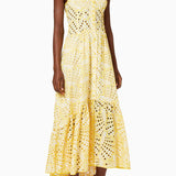 Dolly Embroidered Lace Midi Bustier Dress