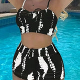 Drawstring Front Shorts Two Piece Set