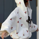 Cherry Print Zip Up Hoodie