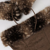 Fleece Patchwork Crop Tube Two Piece Set