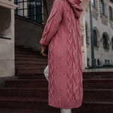 Solid Color Hooded Knit Sweater
