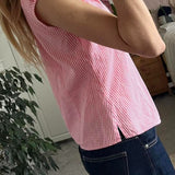 Versatile Red White Plaid Blouse
