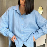 Fashion Solid Loose Casual Commuter Blouse