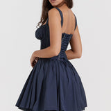 Spaghetti Strap Lace Trim Ballet A Line Sleeveless Mini Dress