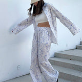 Floral Retro Shirt Pants Two Piece Set