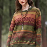 Distressed Geometric Knit Sweater