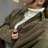 Oversized Suede Bomber Jacket