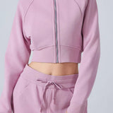 Cropped Fleece Workout Jacket
