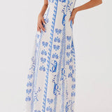 Off Shoulder A-line Maxi Floral Dress
