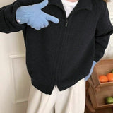 High Neck Double Zip Sweater