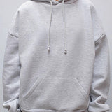Solid Sequin Wing Graphic Relaxed Hoodie