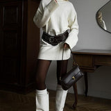 Loose Fit Long Turtleneck Sweater
