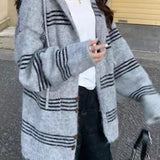 Colorblock Striped Hooded Sweater