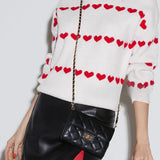 Casual Heart Graphic Knit Sweater