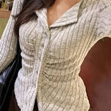 Vintage V-Collar Knit Cardigan