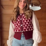 Heart Pattern Jacquard Sweater