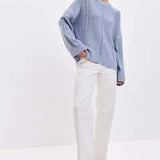 Casual Lace Knit Pullover Sweater