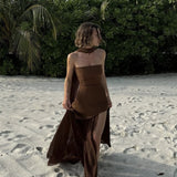 Elegant Strapless Sleeveless Maxi Dress