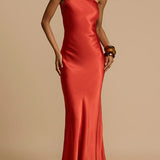 Satin One Shoulder Bodycon Formal Dress