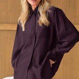 Vintage Collared Tencel Shirt Dress Two Piece Set