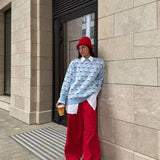 Casual Sailboat Jacquard Pullover Sweater