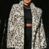 Collar Leopard Plush Overcoat