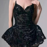 Lace Spaghetti Strap Mini Dress