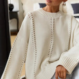 Casual Lace Knit Pullover Sweater