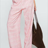 Colorblock Striped Wide-Leg Relaxed Pants