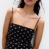 Sexy Polka Dot Cami Bodycon Maxi Dress