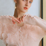 Feather Lace Detail Knit Top