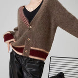 Long Sleeve Color-block Striped Sweater