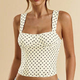 Chic Polka Dot Bustier Sleeveless Tank Top