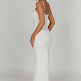 Backless Spaghetti Strap Bodycon Maxi Dress
